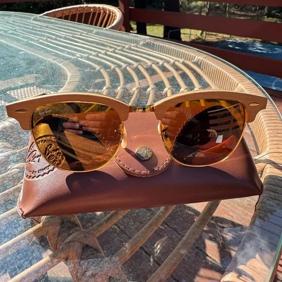 Ray-Ban Gold and Brown Sunglasses with Case.RB 30-16-M 1179 51*21 3N - Picture 1 of 5